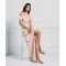 New Fashion Trend Satin Off the Shoulder Under Skirt Side Pleats Front Slit and Darts  Dress