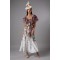 Short Sleeve  Open Back Design Elegant V Neckline Cascading Floral Pattern  Dress
