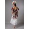 Short Sleeve  Open Back Design Elegant V Neckline Cascading Floral Pattern  Dress