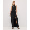 Fashion Sleeveless Halter Front Ruching Draping Front Slit Front Back Cutouts Ladies' Long Dress