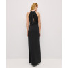 Fashion Sleeveless Halter Front Ruching Draping Front Slit Front Back Cutouts Ladies' Long Dress