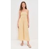 Cotton and spandex design luxury Smocking  casual midi dresses for vacation use