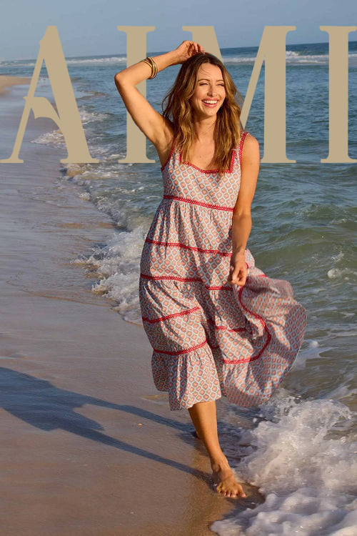 Woman's New Fashion Casual High Quality Sleeveless Square-Neck Woman's Midi Dress