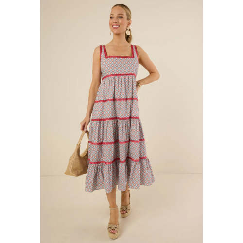 Woman's New Fashion Casual High Quality Sleeveless Square-Neck Woman's Midi Dress