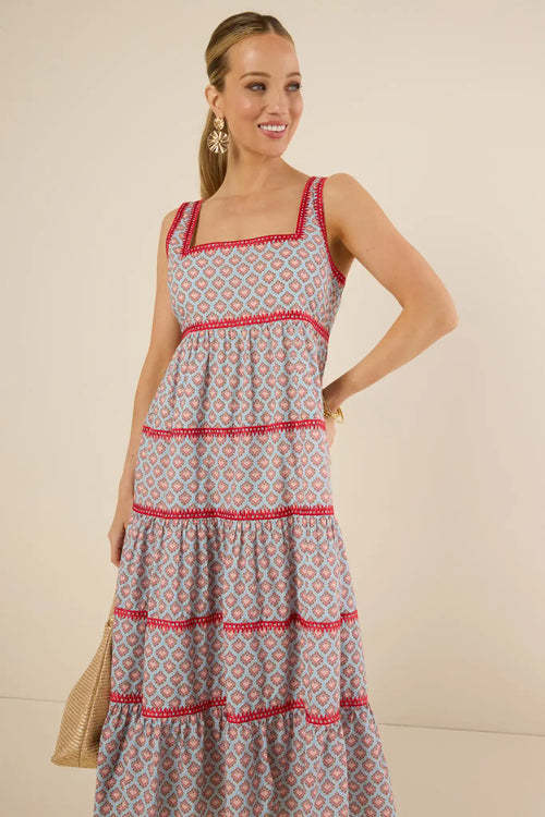 Woman's New Fashion Casual High Quality Sleeveless Square-Neck Woman's Midi Dress