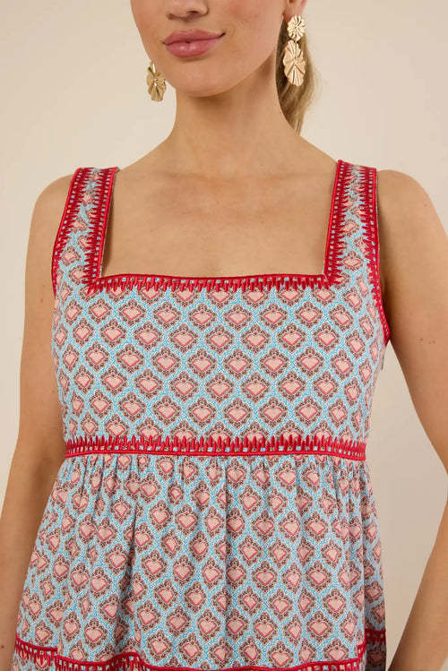 Woman's New Fashion Casual High Quality Sleeveless Square-Neck Woman's Midi Dress