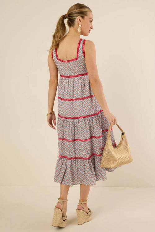 Woman's New Fashion Casual High Quality Sleeveless Square-Neck Woman's Midi Dress