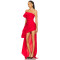Fashion Midweight Taffeta Boned Bustier Asymmetrical Hem Fold - over Neckline Women's Dress