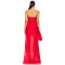 Fashion Midweight Taffeta Boned Bustier Asymmetrical Hem Fold - over Neckline Women's Dress