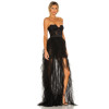 Women's New Fashion High Low Sexy Off shoulder Backless Asymmetric Hem Maxi Dress