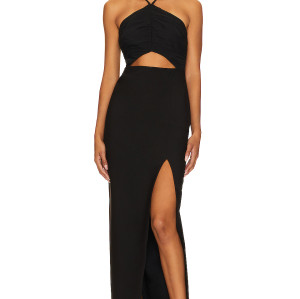Trendy Sleeveless Backless Non slip Neckline Ruched Cups Back Side Cut out Dress for Women