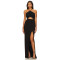 Elegant Stylish Customized Adjustable Backless Chiffon Uneven Hem Ruffled Trims Dress for Ladies
