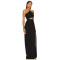 New Design Elegant Halter Neck Adjustable Shoulder Straps Hollow Upper Body Side Slit Lady Dress