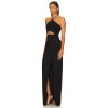 Elegant Stylish Customized Adjustable Backless Chiffon Uneven Hem Ruffled Trims Dress for Ladies