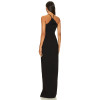 New Design Elegant Halter Neck Adjustable Shoulder Straps Hollow Upper Body Side Slit Lady Dress