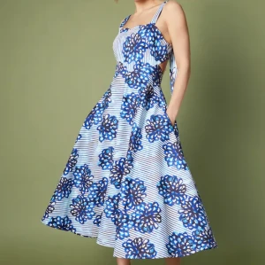 Women's Elegant Sleeveless Floral Print Cat Out Midi New Fashionable Casual Dress