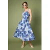 Women's Elegant Sleeveless Floral Print Cat Out Midi New Fashionable Casual Dress