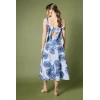 Women's Elegant Sleeveless Floral Print Cat Out Midi New Fashionable Casual Dress