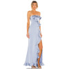 Exquisite Side split dress Sleeveless Backless Cascading ruffles Strapless Women's Dress
