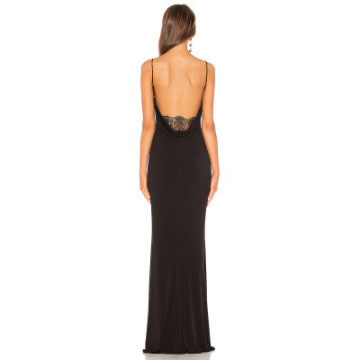 Fashionable Spaghetti Strap Sleeveless Open-Back with Lace Detail High Quality Woman's Dress