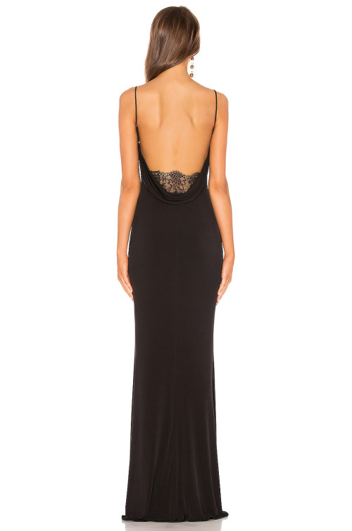 Fashionable Spaghetti Strap Sleeveless Open-Back with Lace Detail High Quality Woman's Dress