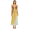 Trendy Sleeveless Backless Non slip Neckline Ruched Cups Back Side Cut out Dress for Women