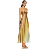 Trendy Sleeveless Backless Non slip Neckline Ruched Cups Back Side Cut out Dress for Women