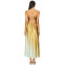 Trendy Sleeveless Backless Non slip Neckline Ruched Cups Back Side Cut out Dress for Women