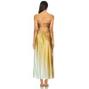 Trendy Sleeveless Backless Non slip Neckline Ruched Cups Back Side Cut out Dress for Women