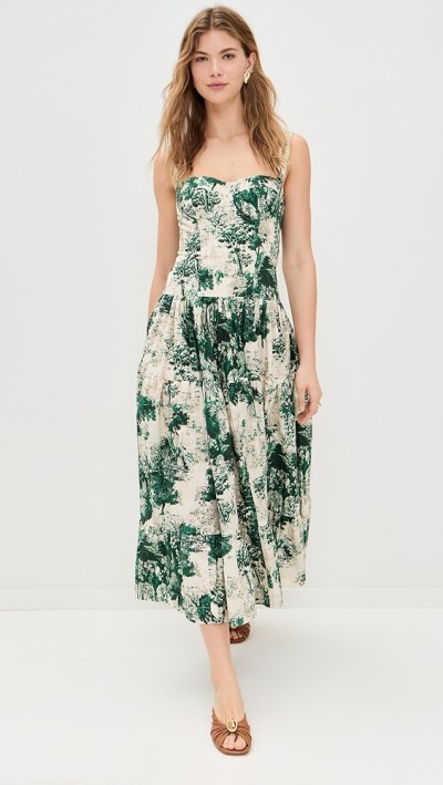 Customized High Quality Sweetheart Neckline Floral Printed Sleeveless Open Back Casual Dress