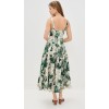 Customized High Quality Sweetheart Neckline Floral Printed Sleeveless Open Back Casual Dress