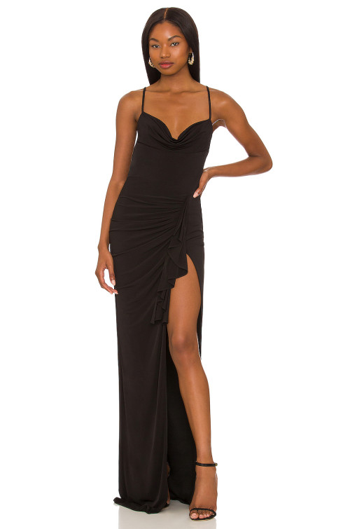 New Design 2025 High Quality Sexy Back Cross Band Sleeveless Side split Woman's Dress