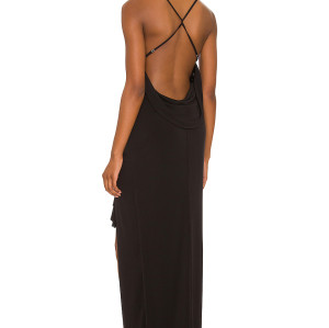 New Design 2025 High Quality Sexy Back Cross Band Sleeveless Side split Woman's Dress