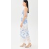 Women New Elegant V neck sleeveless  lace stitching Midi Casual Fashion Dress
