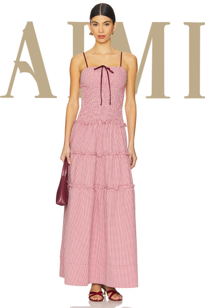 Women's New Fashion Custom Logo Sweet Checkered Casual Bow Strap Sleeveless Dress