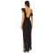 Elegant Stylish Customized Adjustable Backless Chiffon Uneven Hem Ruffled Trims Dress for Ladies