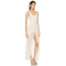 High-low Hem Dress Round Collar Exquisite Polka-Dot Ruffled Sleeveless Casual Dress