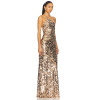 New Style One Shoulder Sleeveless Open Back Medium Weight Sequined Elegant Ladies' Dress