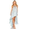 New Fashion Custom Logo Tassel Halter Dress Asymmetric Hem Backless Woman's Dress