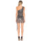 China Manufactory Ladies Fashion Net Fabric Sexy Alluring Mini Dress with Sequin Decoration At Hem