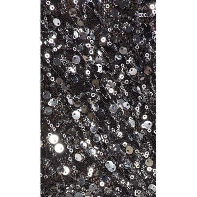 China Manufactory Ladies Fashion Net Fabric Sexy Alluring Mini Dress with Sequin Decoration At Hem