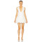 Ponte Fabric Featuring Bejeweled 3D Floral Accents Skirt with Boned Lining Mini Dress