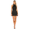 2025 New Fashionable Custom made Sleeveless Open Back Organza Halter Mini Dress