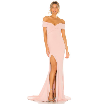 Exquisite Off Shoulder Side split Floor-length Fish-tail Bodycon Slim-fit Woman's Dress