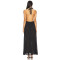 2025 Stylish Graceful Halter Neck Deep V Backless Design Polka Dot Women Long Dress