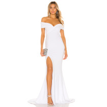 Exquisite Off Shoulder Side split Floor-length Fish-tail Bodycon Slim-fit Woman's Dress