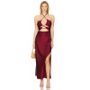 Sexy cross-neckline Halter-neck Side split Sleeveless Backless Woman's Long dress