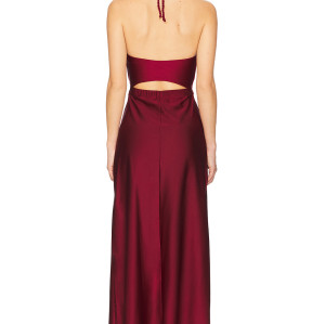 Sexy cross-neckline Halter-neck Side split Sleeveless Backless Woman's Long dress