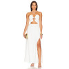 Sexy cross-neckline Halter-neck Side split Sleeveless Backless Woman's Long dress