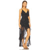 New Fashion Summer Custom logo Sleeveless Backless V neck Sexy Woman's High low Dress